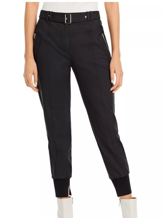 3.1 Phillip Lim Pants - 3.1 PHILLIP LIM 100% WOOL TAPERED JOGGER PANT SPLIT ELASTIC KNIT CUFF BLACK sz 8